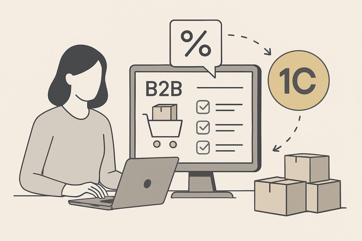 Как автоматизировать согласование оптовых заказов и скидок в B2B‑портале с интеграцией 1С
