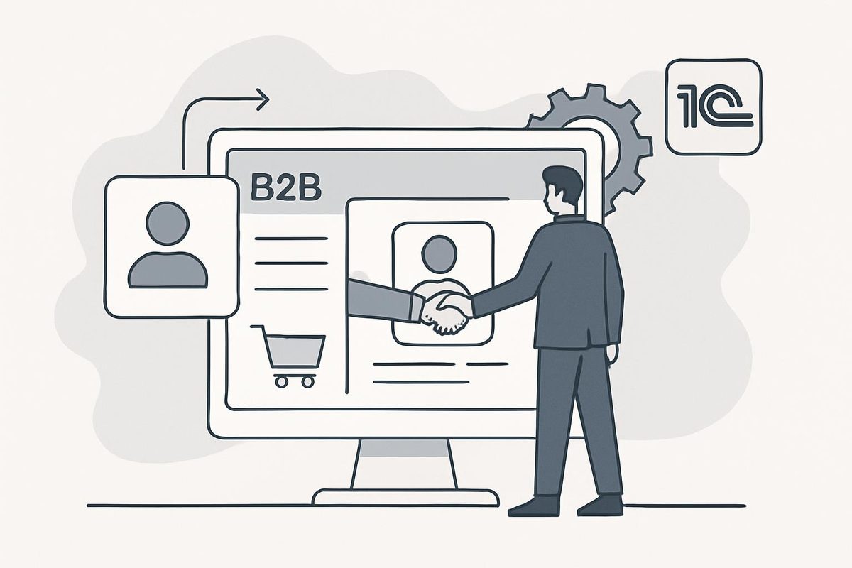 Онбординг оптовых клиентов в B2B‑портале заказов с интеграцией 1С