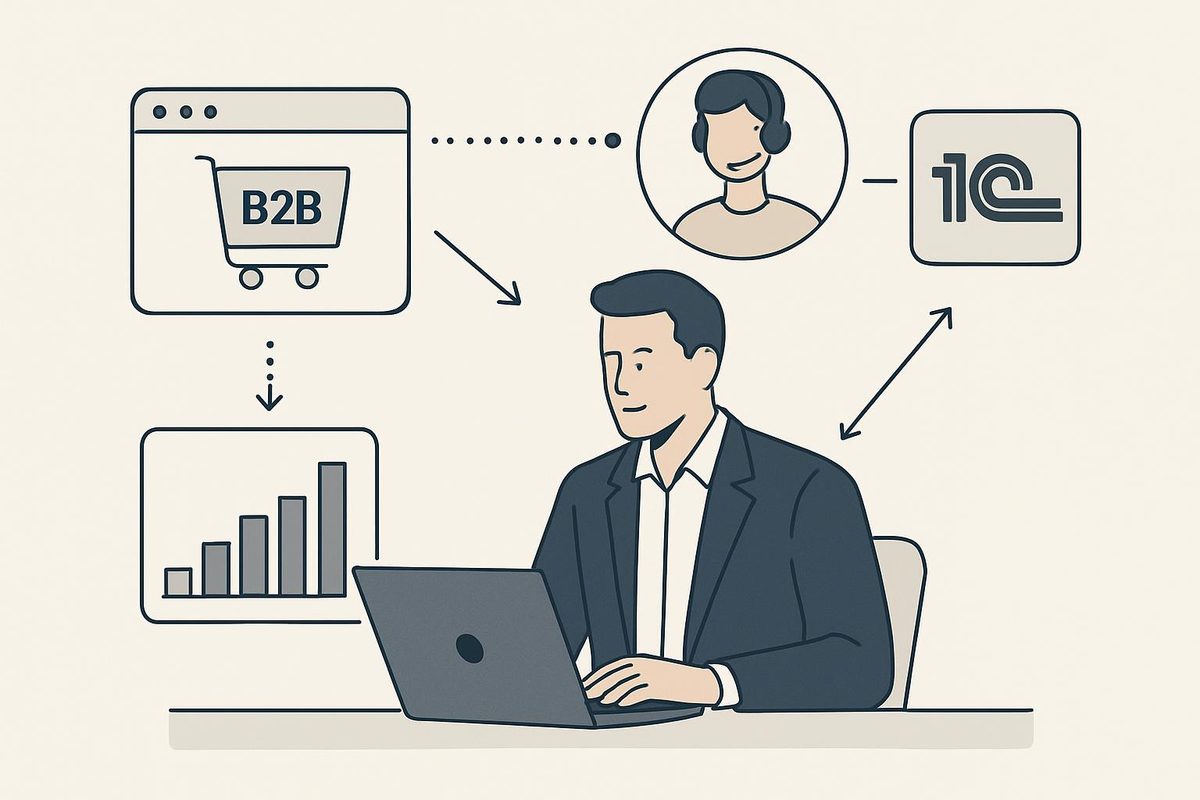 Перестройка оптового отдела продаж под B2B‑портал с интеграцией 1С