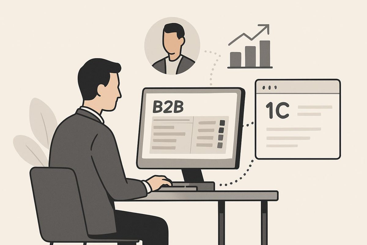 Повышение повторных оптовых заказов через персонализированный B2B‑портал с 1С