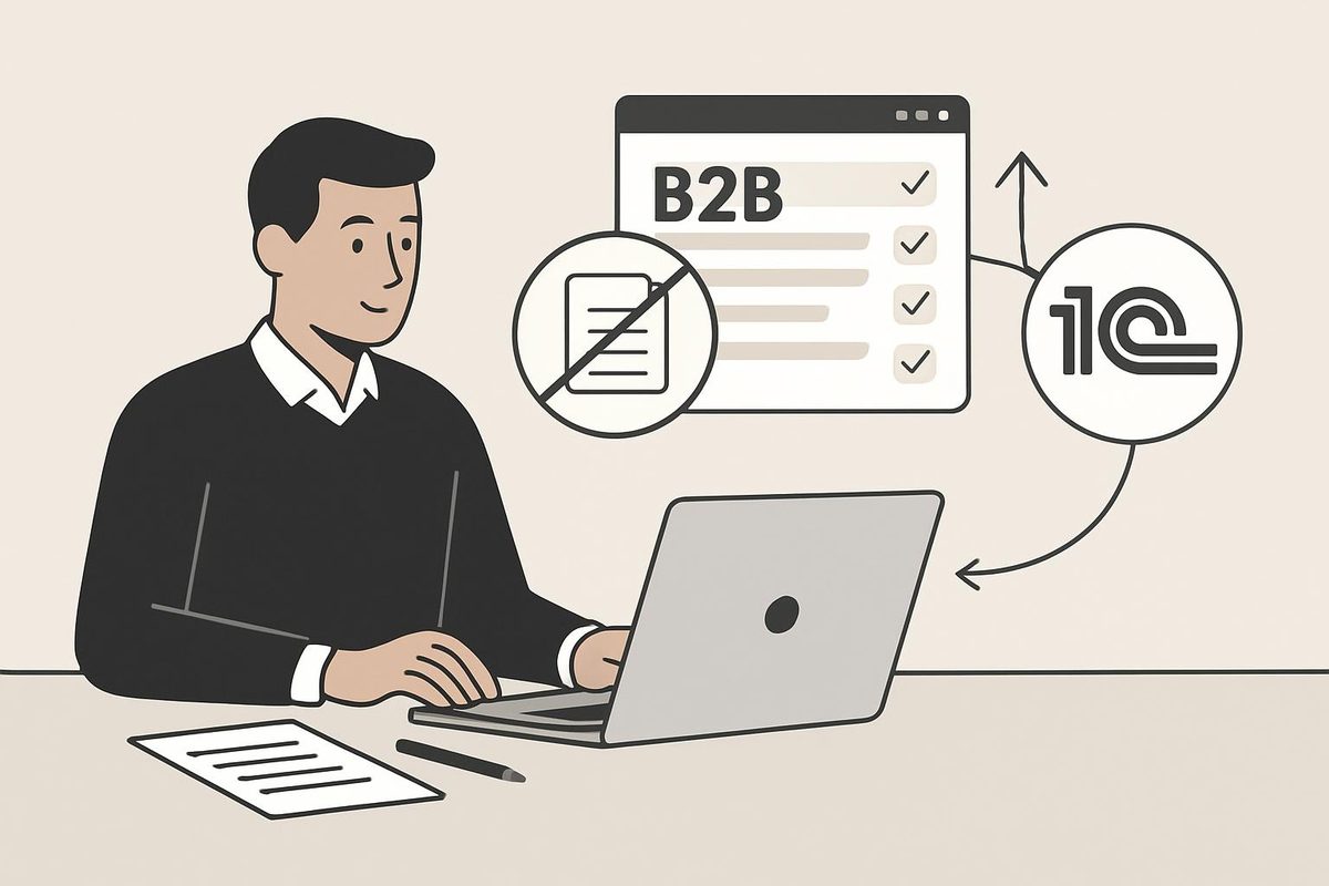 Как сократить ручной ввод и ускорить согласование оптовых заказов через B2B‑портал с интеграцией 1С