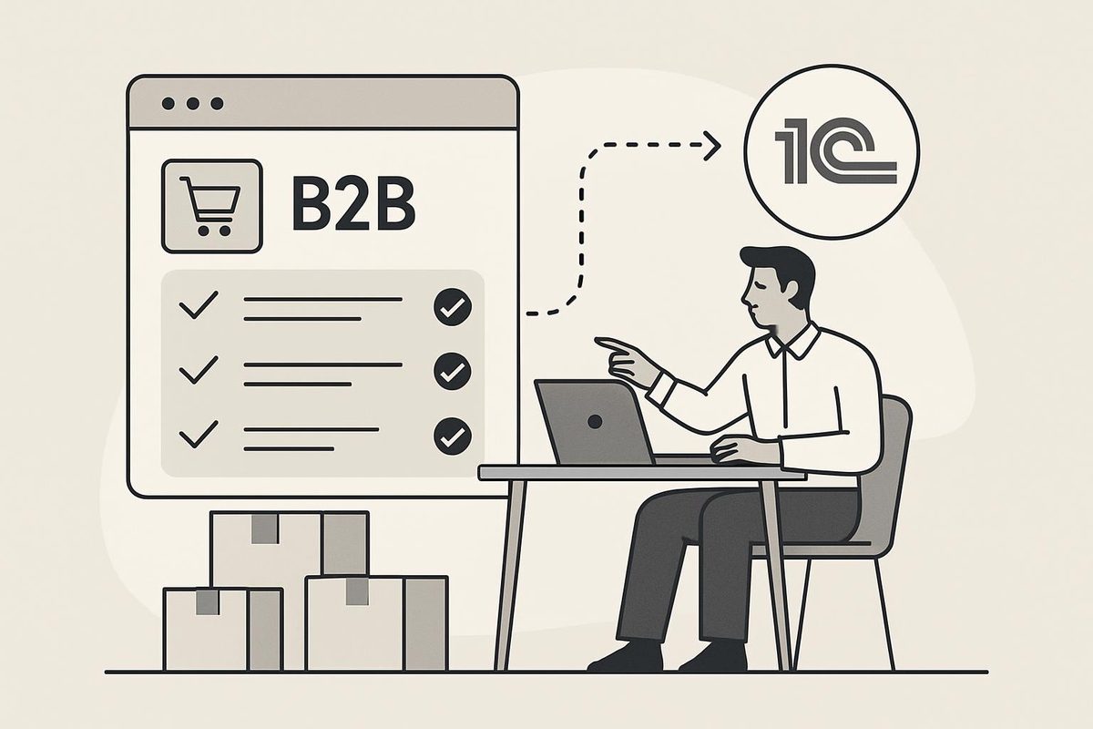 Как сократить ручную обработку оптовых заказов через B2B‑портал и 1С
