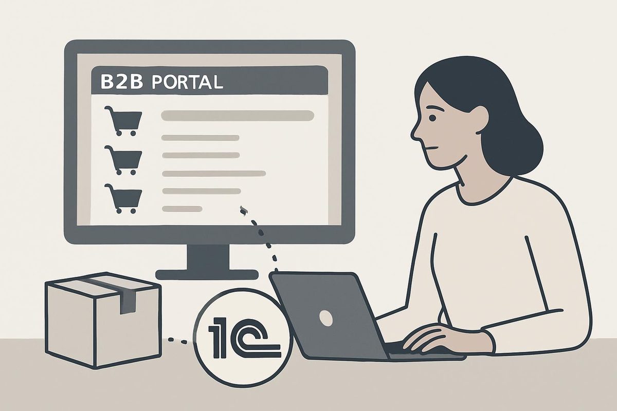 Как сократить ручную обработку оптовых заказов через B2B‑портал с интеграцией 1С