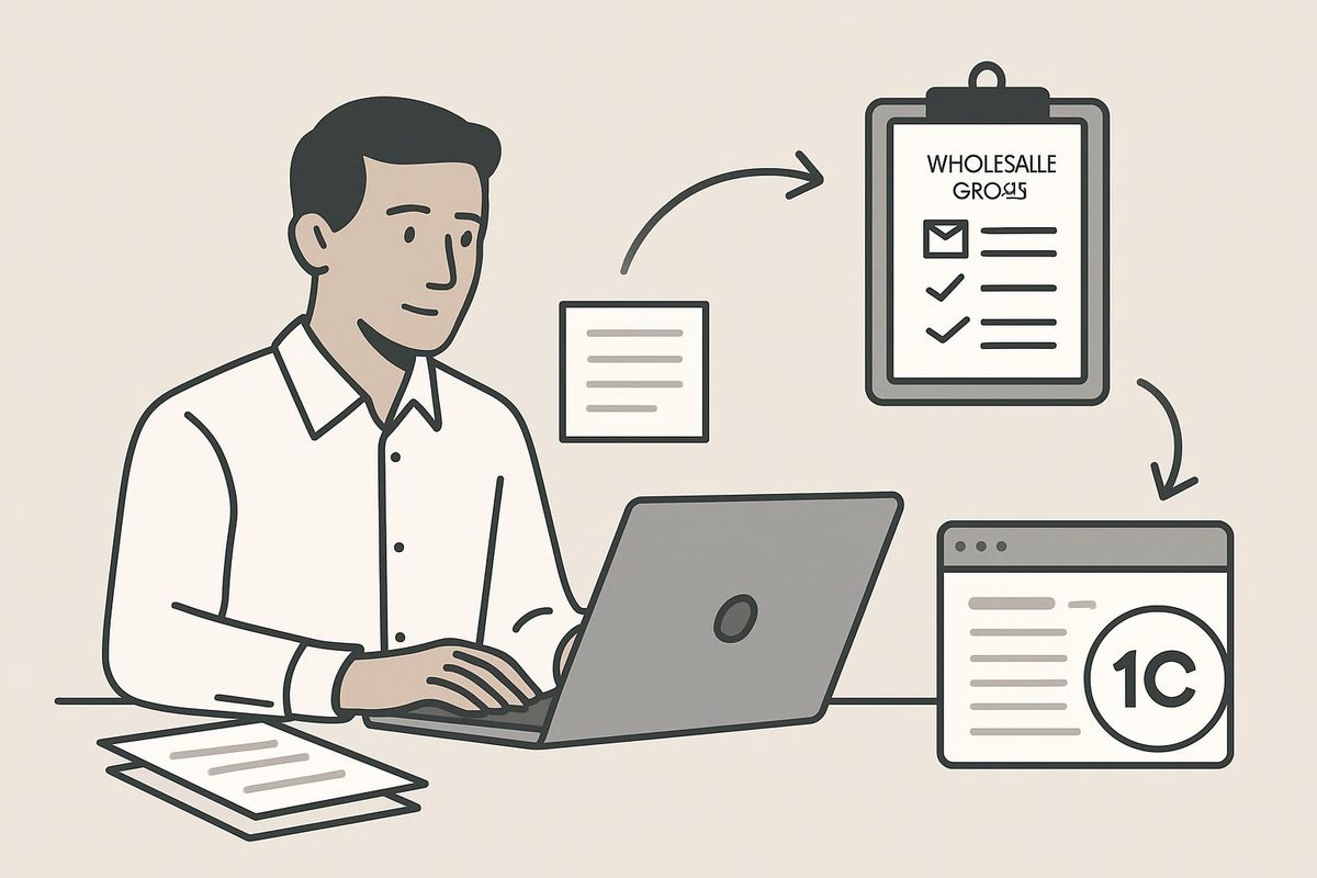 Как сократить ручную обработку оптовых заказов и ускорить документооборот без замены 1С