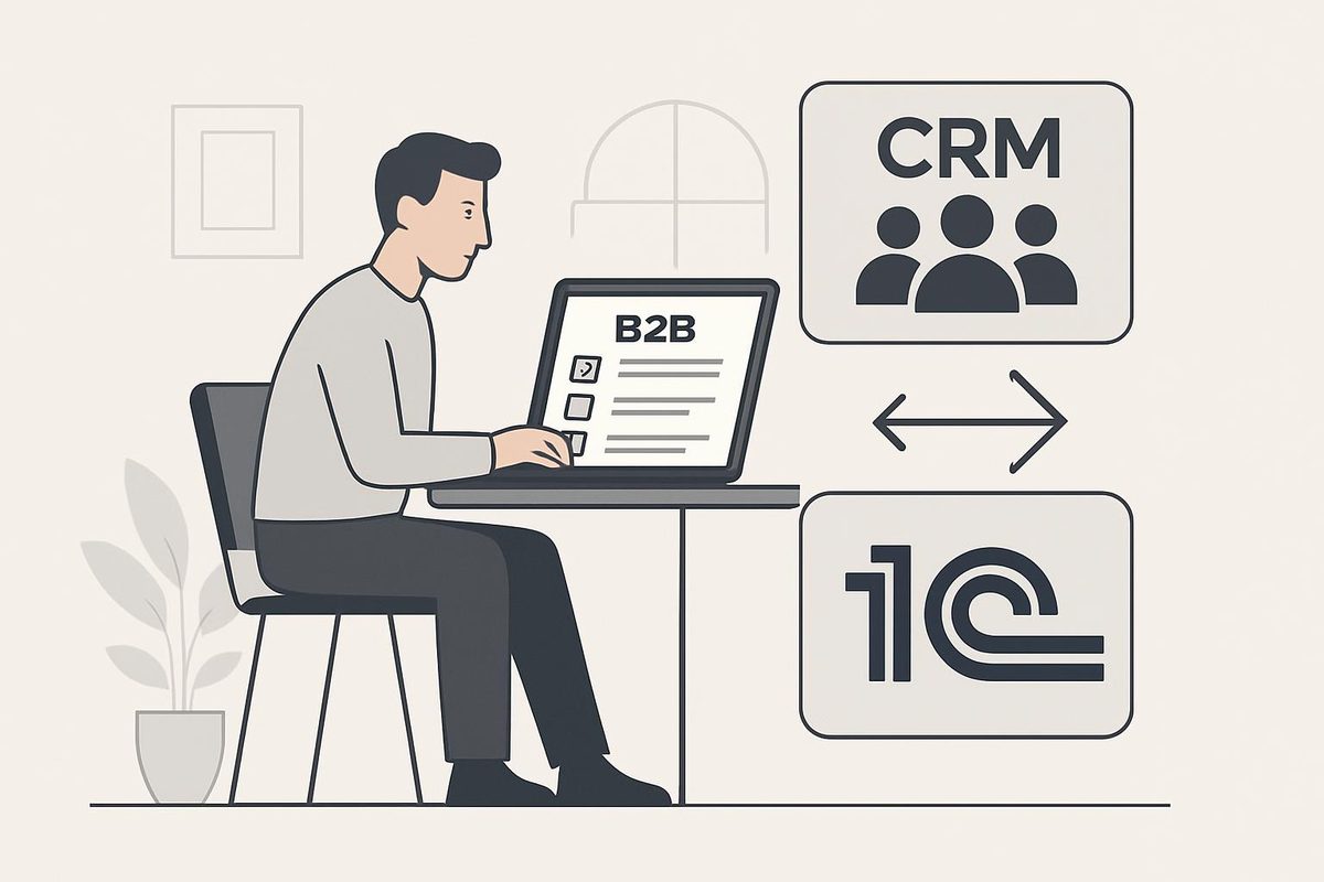 Запуск B2B‑портала заказов на базе 1С в компании, где уже есть CRM